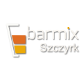 Logo Barmix Szczyrk na czarnym tle: stylizowana literowa forma z pomarańczowym i ż&oacute;łtym elementem oraz białym napisem &bdquo;Barmix Szczyrk&rdquo;.